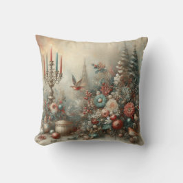 Kerstbloemen in vintage stijl kussen