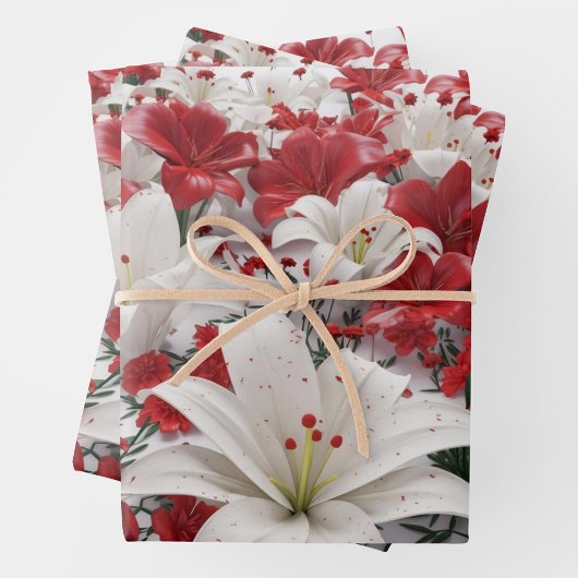 kerstbloemen inpakpapier vel