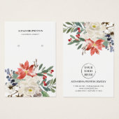 Kerstbloemen Kaart voor kerstsieraden (Voorkant /achterkant)