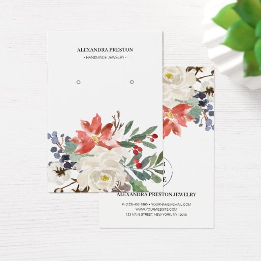 Kerstbloemen Kaart voor kerstsieraden (Bureau)