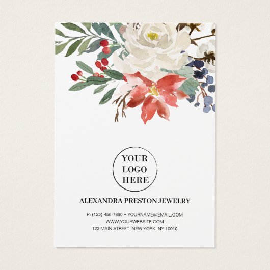 Kerstbloemen Kaart voor kerstsieraden (Achterkant)