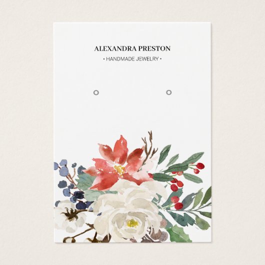 Kerstbloemen Kaart voor kerstsieraden (Voorkant)