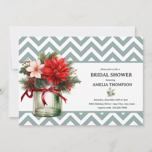 Kerstbloemen | Kerst Bruiloftsdouche Kaart (Voorkant)