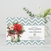 Kerstbloemen | Kerst Bruiloftsdouche Kaart (Staand voorkant)
