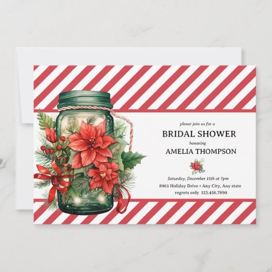 Kerstbloemen | Kerst Bruiloftsdouche Kaart (Voorkant)