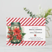 Kerstbloemen | Kerst Bruiloftsdouche Kaart (Staand voorkant)