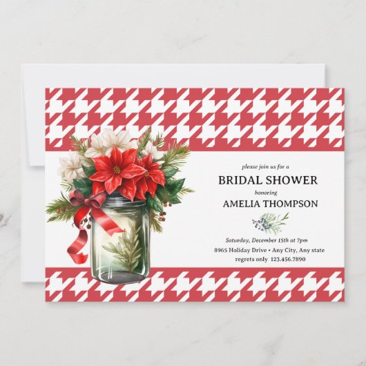 Kerstbloemen | Kerst Bruiloftsdouche Kaart (Voorkant)
