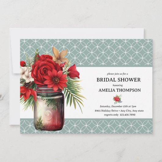 Kerstbloemen | Kerst Bruiloftsdouche Kaart (Voorkant)