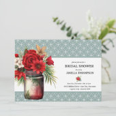 Kerstbloemen | Kerst Bruiloftsdouche Kaart (Staand voorkant)