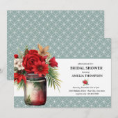 Kerstbloemen | Kerst Bruiloftsdouche Kaart (Voorkant / Achterkant)
