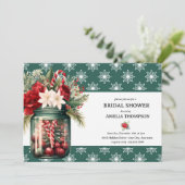Kerstbloemen | Kerst Bruiloftsdouche Kaart (Staand voorkant)