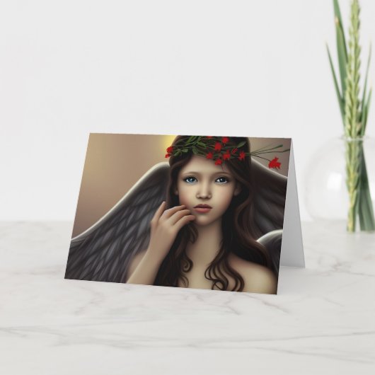  kerstbloemen, leeg binnenin feestdagen kaart (Voorkant)