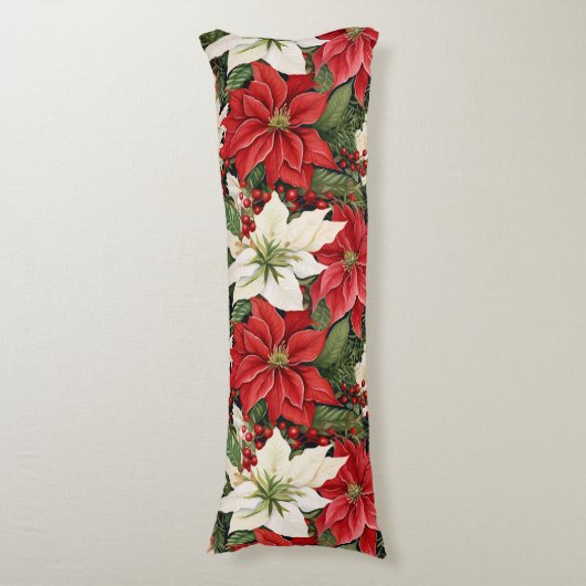 kerstbloemen lichaamskussen (Voorkant Verticaal)