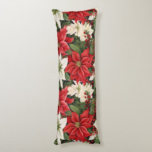 kerstbloemen lichaamskussen (Achterkant (Verticaal))