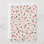 Kerstbloemen Lijst Foto Roze Feestdagenkaart (Achterkant)