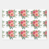 kerstbloemen met glanzende Waterverf, omslagpapier Inpakpapier Vel (Voorkant 3)