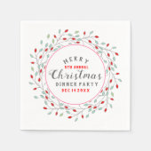 kerstbloemen met kerstfeestelijke Typografie Servetten (Voorkant)