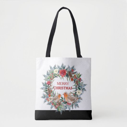 kerstbloemen met roodbaars tote bag (Voorkant)