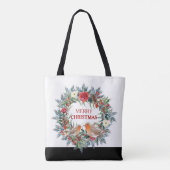 kerstbloemen met roodbaars tote bag (Achterkant)