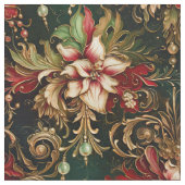 Kerstbloemen op groen stof (Close Up)