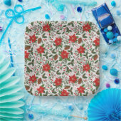 kerstbloemen papieren bordje (Feest)