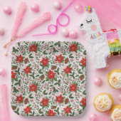 kerstbloemen papieren bordje (Feest)