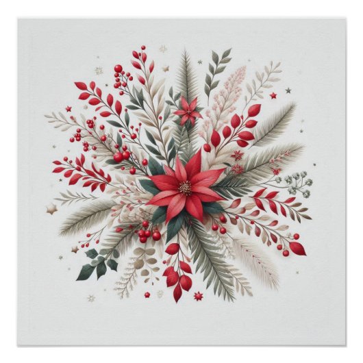 kerstbloemen perfect poster (Voorkant)