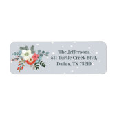 Kerstbloemen retourlabel sticker (Voorkant)