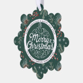 Kerstbloemen | Rood & Groen Botanisch Ornament Kaart (Links)