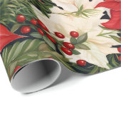 Kerstbloemen rood wit cadeaupapier (Rol Hoek)