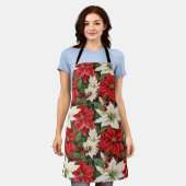 kerstbloemen schort (Gedragen)