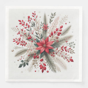 kerstbloemen servet