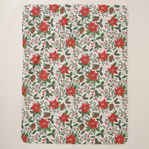 Kerstbloemen Sherpa Deken