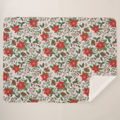 Kerstbloemen Sherpa Deken (Voorkant (horizontaal))