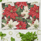 kerstbloemen theedoek (Gevouwen)