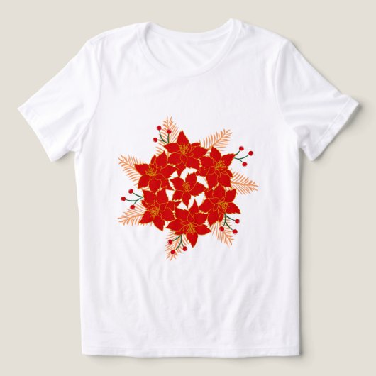 kerstbloemen Tri-Blend shirt (Design voorkant)