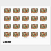 Kerstbloemen van Cat Florist Vierkante Sticker (Vel)