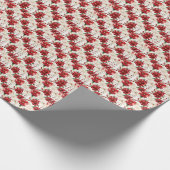 Kerstbloemen van Poinsettia rood groen patroon Cadeaupapier (Hoek)