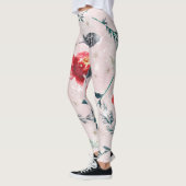 Kerstbloemen verlaten Boho-patroon Leggings (Links)
