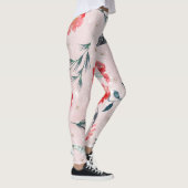 Kerstbloemen verlaten Boho-patroon Leggings (Rechts)