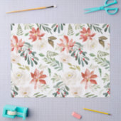 Kerstbloemen & witte rozen patroon tissuepapier (Craft)