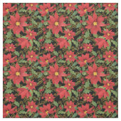 Kerstbloemen Zwart Stof (Swatch)