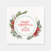 kerstbloemluiers en tekenluiers servet (Voorkant)