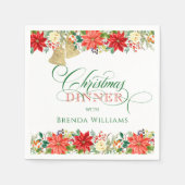 kerstbloemrand en typografie servet (Voorkant)