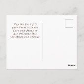 Kerstbloemstuk Bij God te danken Bijbelvers Briefkaart (Achterkant)