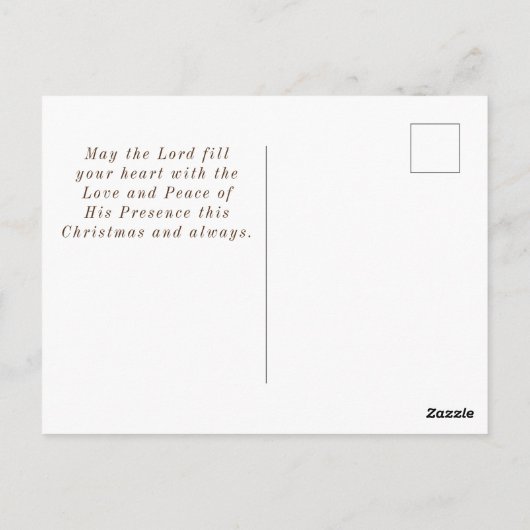 Kerstbloemstuk Bij God te danken Bijbelvers Briefkaart (Achterkant)