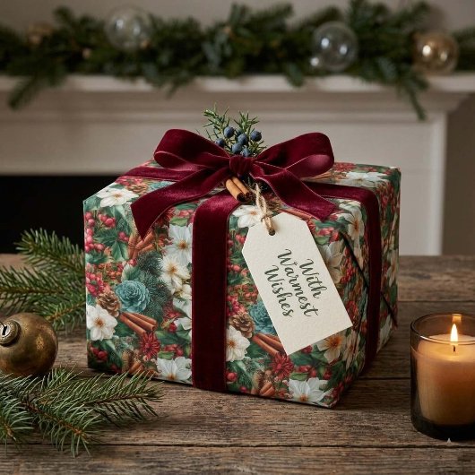Kerstbloemstuk Cadeaupapier