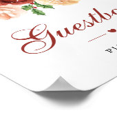 Kerstbloemstuk dennenblad bruiloft guestboek  poster (Hoek)