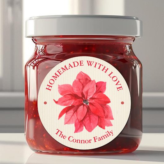 Kerstbloemstuk Met Liefde Gemaakt Ronde Sticker