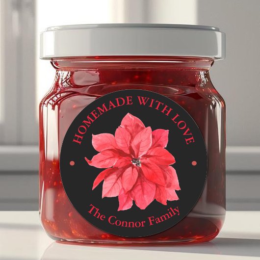 Kerstbloemstuk Met Liefde Gemaakt Ronde Sticker